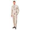 Tan Men's Slim-Fit 3-Piece Sharkskin Suit
