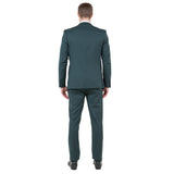 Hunter Green Men's Ultra Slim-Fit 3pc Suit w/ Expandable Waistband