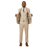 Men's Hybrid-Fit 3pc Tweed Suit w/ Expandable Waistband