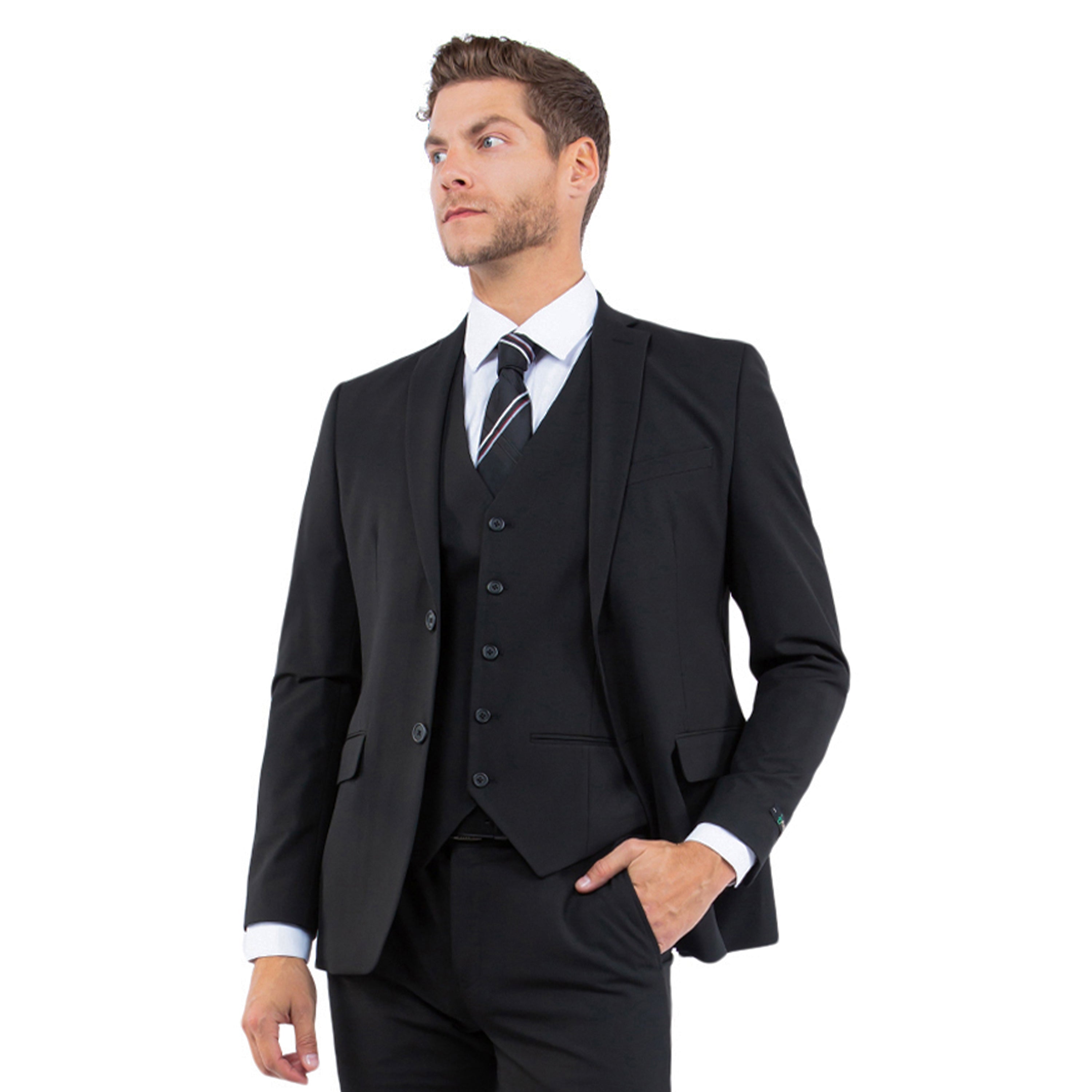 スーツ creaTTTive nylon set up 4-Way Stretch Mens 3pc Suit Set (Made to Move) – Franky Fashion