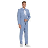 Beau Blue Solid Shawl Collar - Adjustable Waist Band Mens-suit