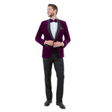 Men's Velvet Slim-Fit Blazer w/ Satin Shawl Collar