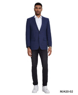Men's Modern Fit Windowpane Sport Coat w/ Notch Lapel
