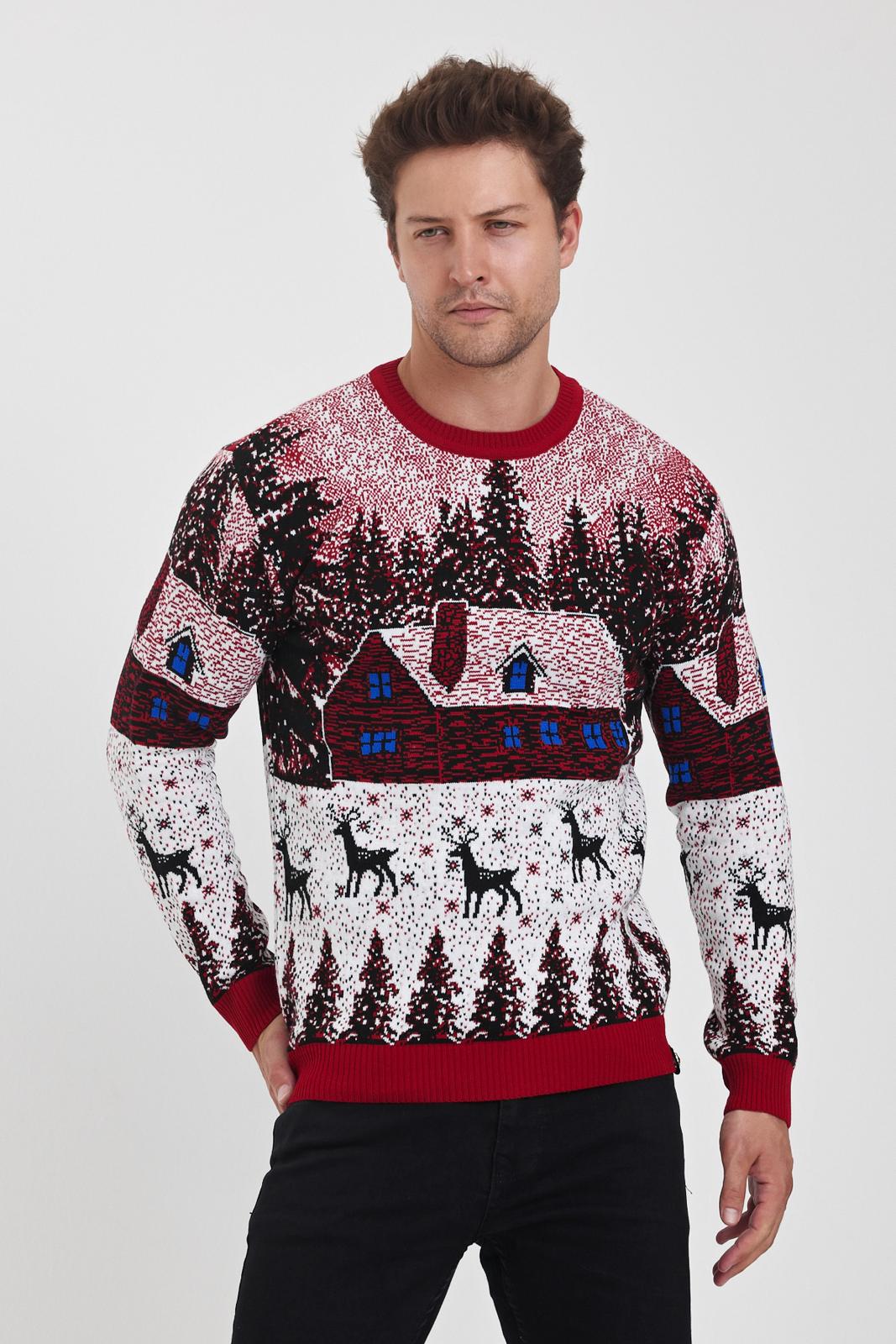 Men’s European Christmas Sweater – Elegant Holiday Knitwear | Galani 52502
