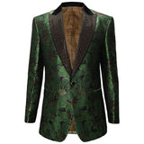 Midnight Bloom Jacquard Blazer GREEN GOLD