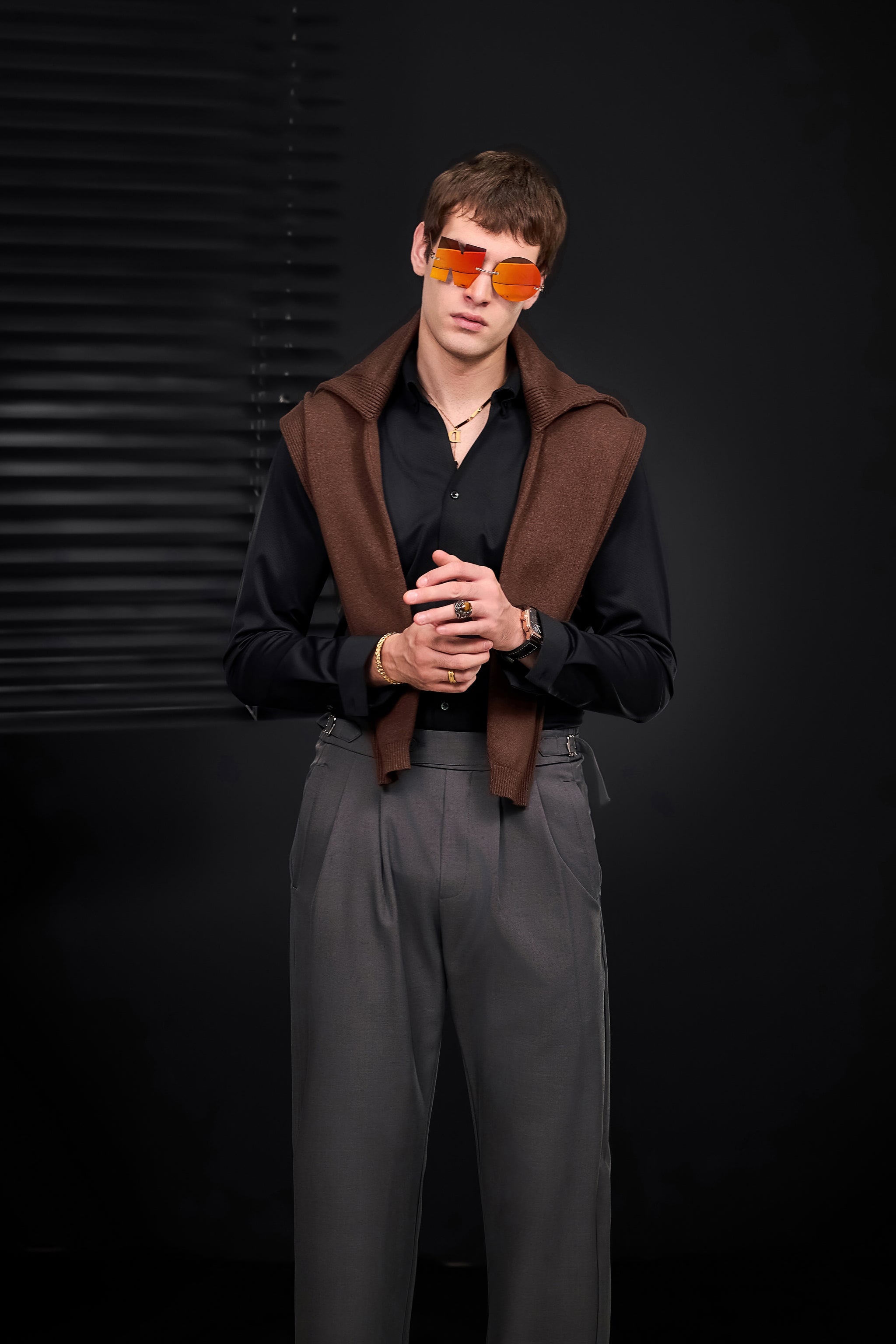 Wellington Side-Tab Trousers GREY – Franky Fashion