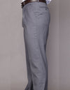 Men’s Charcoal regular fit pleated pants super 150’s wool open inseam STATEMENT SUITS PA-200A