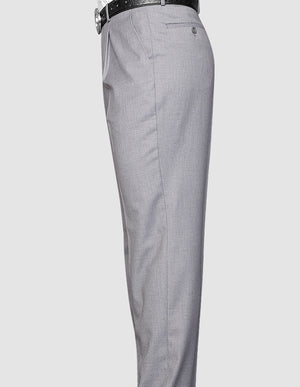 SLIM FIT FLAT FRONT DRESS PANTS, SUPER 150'S ITALIAN FABRIC | PA-200A-Grey