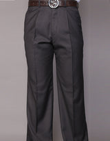 Men’s H- Charcoal regular fit pleated pants super 150’s wool open inseam STATEMENT SUITS PA-200A
