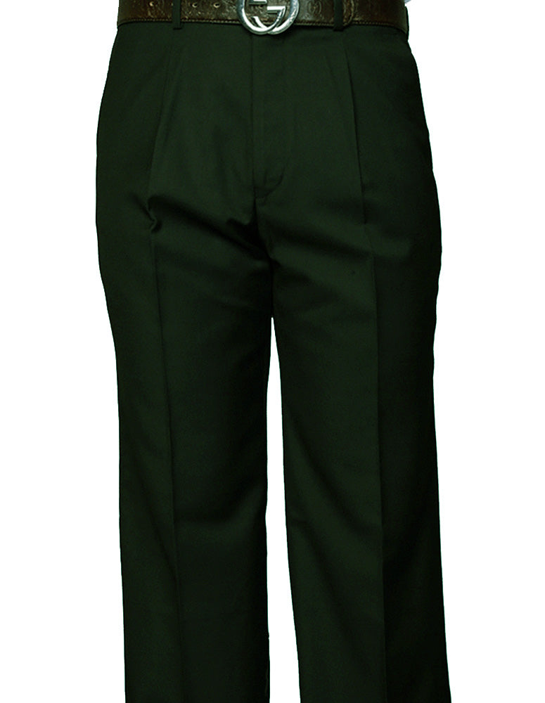 SLIM FIT FLAT FRONT DRESS PANTS, SUPER 150'S ITALIAN FABRIC | PA-200A-Hunter