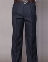 Men’s Navy regular fit pleated pants super 150’s wool open inseam STATEMENT SUITS PA-200A