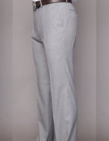 Men’s Grey flat-front pants modern fit Super 150’s wool STATEMENT SUITS PA-200B