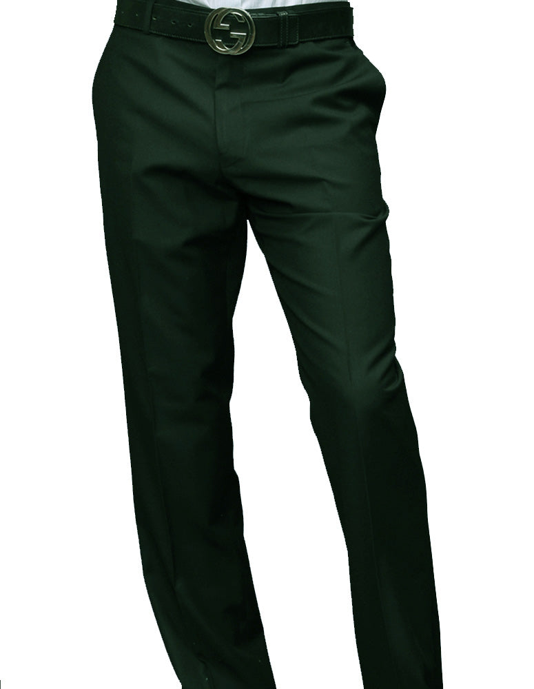 SLIM FIT FLAT FRONT DRESS PANTS, SUPER 150'S ITALIAN FABRIC | PA-200B-Hunter