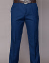 Men’s Indigo flat-front pants modern fit Super 150’s wool STATEMENT SUITS PA-200B