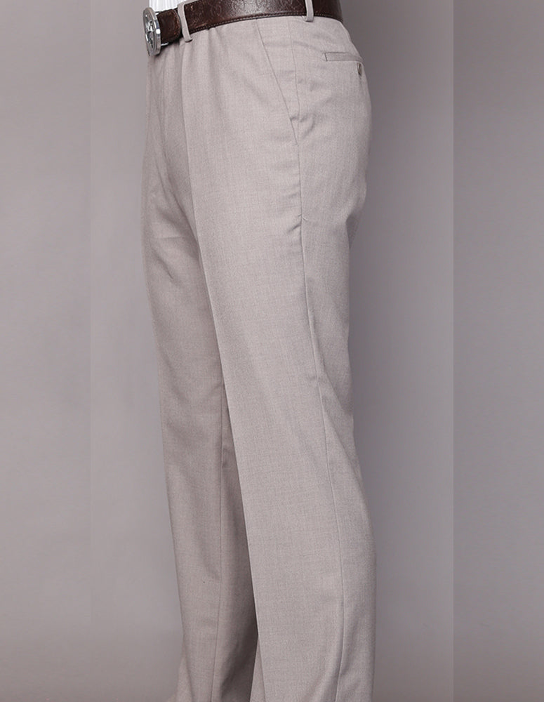 SLIM FIT FLAT FRONT DRESS PANTS, SUPER 150'S ITALIAN FABRIC | PA-200B-Sand