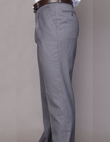 Men’s Charcoal regular fit pleated pants super 150’s wool open inseam STATEMENT SUITS PA-200G