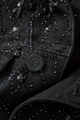 Radiant Embellished Denim Jkt – Century Penthouse BLACK