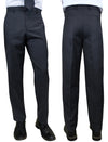Men’s Charcoal slim fit flat-front pants super 150’s wool STATEMENT SUITS PL-100