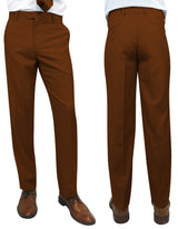 Men’s Copper slim fit flat-front pants super 150’s wool STATEMENT SUITS PL-100
