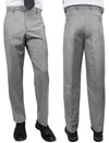 Men’s Grey slim fit flat-front pants super 150’s wool STATEMENT SUITS PL-100