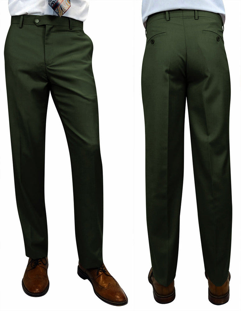 Men’s Hunter slim fit flat-front pants super 150’s wool STATEMENT SUITS PL-100