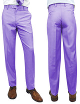 Men’s Lavender slim fit flat-front pants super 150’s wool STATEMENT SUITS PL-100