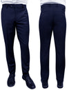 Men’s Navy slim fit flat-front pants super 150’s wool STATEMENT SUITS PL-100