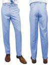 Men’s Sky Blue slim fit flat-front pants super 150’s wool STATEMENT SUITS PL-100
