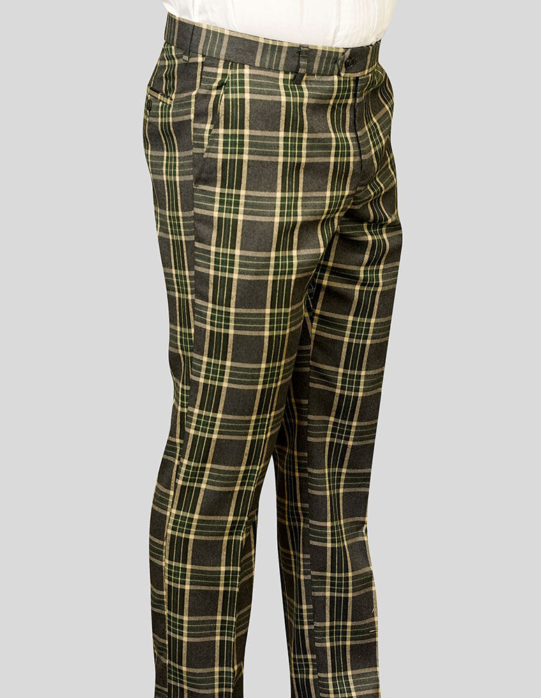 Slim Fit Flat Front Dress Pants, Super 150\'S Italian Fabric| PL-303| Green