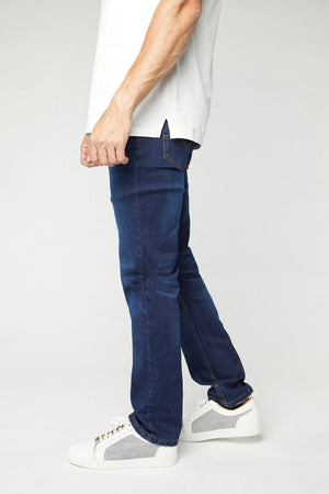 Men's Dark Blue Slim Boot-Cut Stretch Jeans Pax | PDJ7671