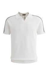 Milano Stripe Collar Knit Polo IVORY