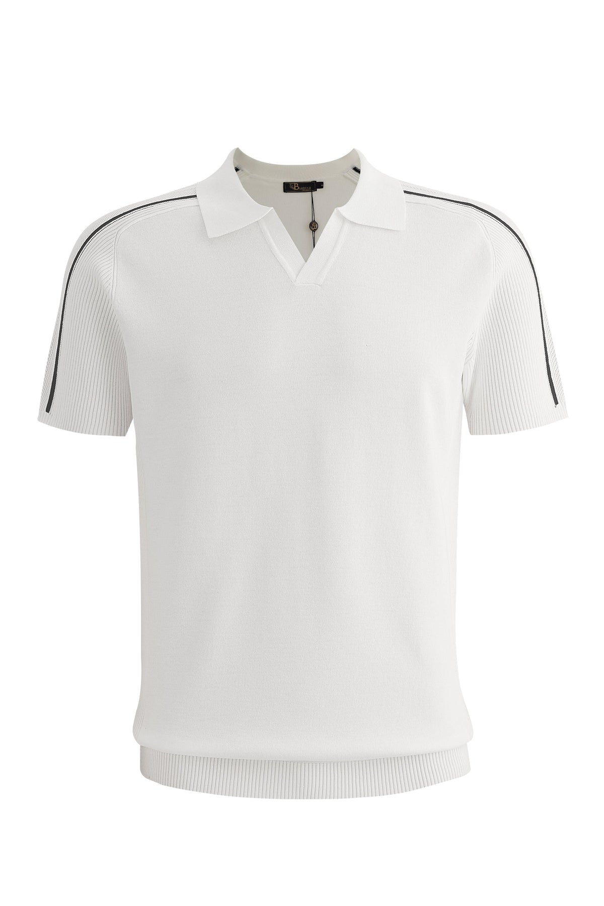 Milano Stripe Collar Knit Polo IVORY