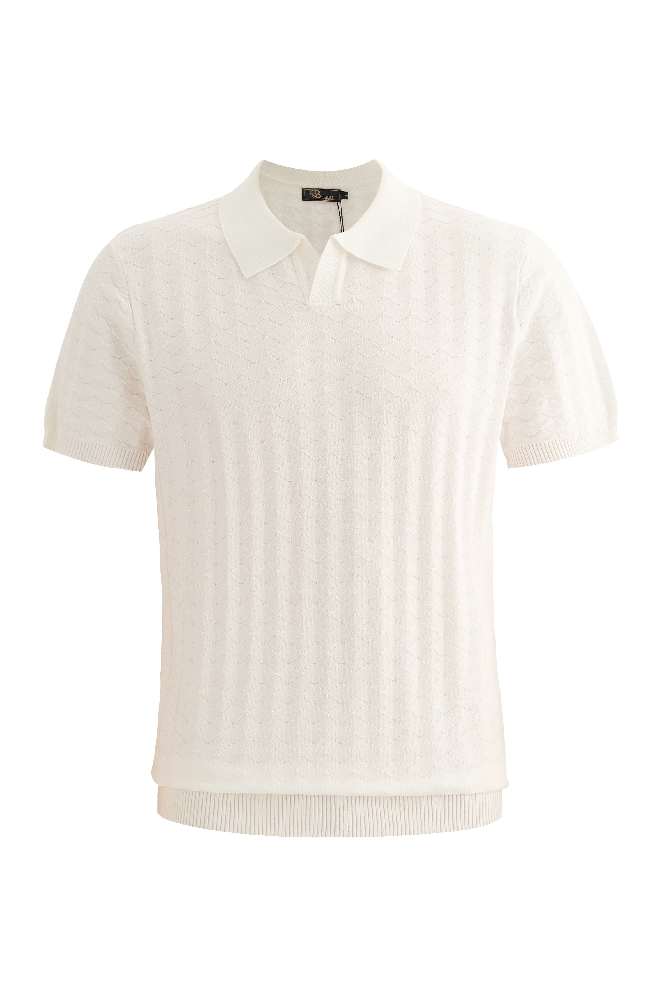 The Portofino Textured Knit Polo WHITE – Franky Fashion