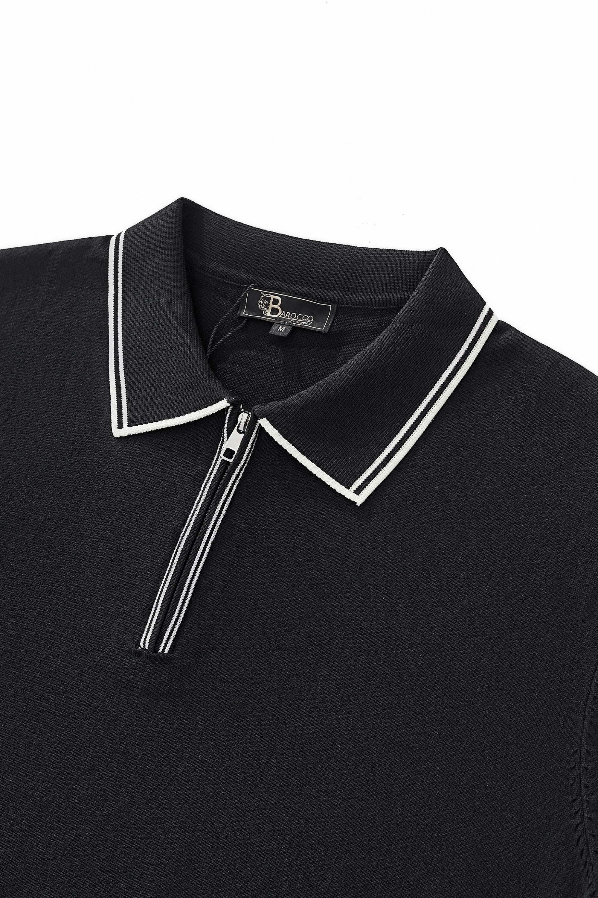 Urban Pulse Knit Zip Polo BLACK – Franky Fashion