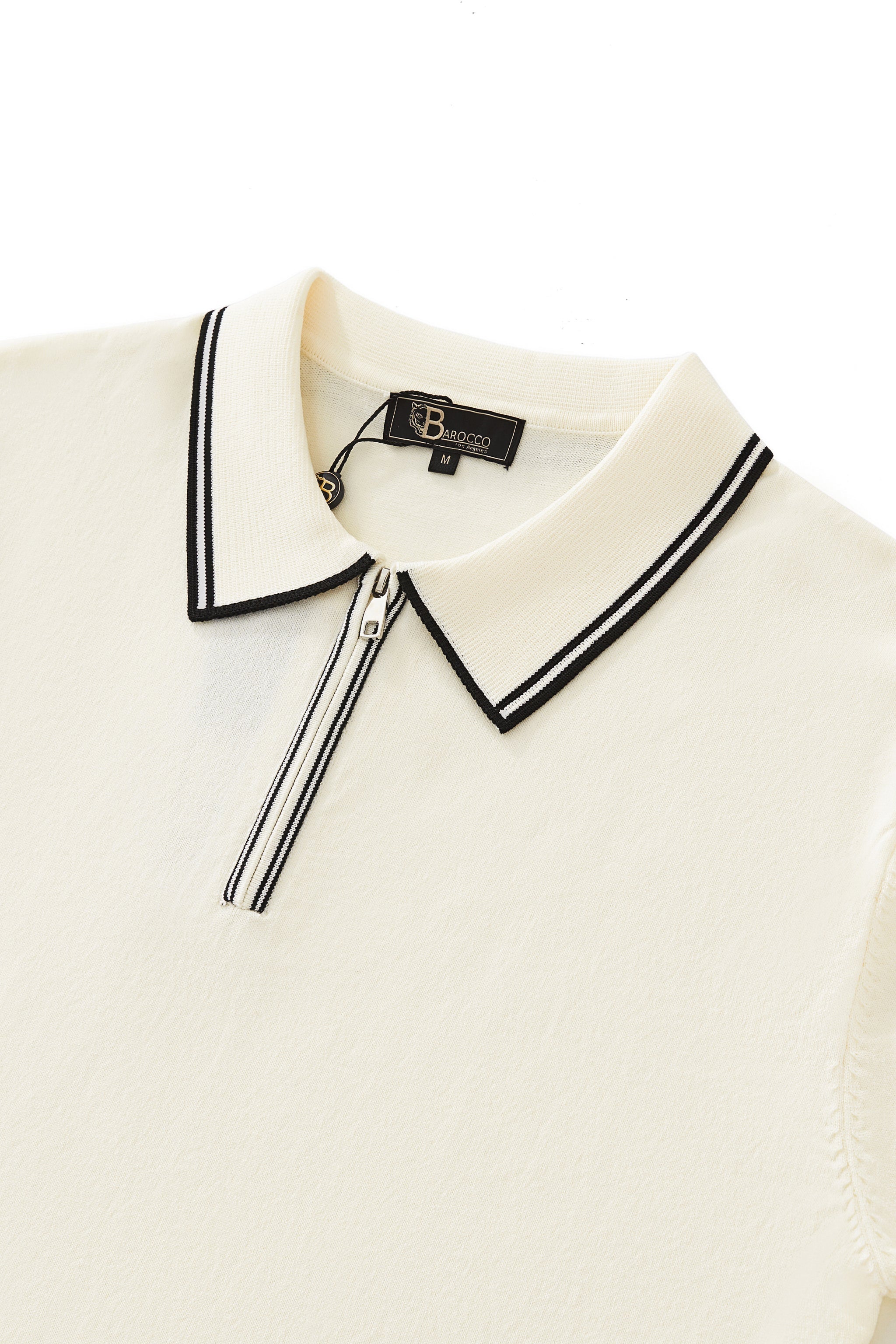 トップス i SHII Clubman Polo Urban Pulse Zip Knit Polo IVORY – Franky Fashion
