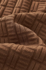 Barocco Textura Men's Knit Polo - Coffee
