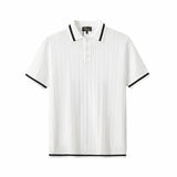 Barocco Textura Men's Knit Polo - Ivory