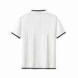 Barocco Textura Men's Knit Polo - Ivory