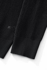 Barocco Ventura Mesh Knit Men's Long Sleeve Shirt - Black