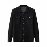 Barocco Ventura Mesh Knit Men's Long Sleeve Shirt - Black