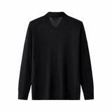 Barocco Ventura Mesh Knit Men's Long Sleeve Shirt - Black