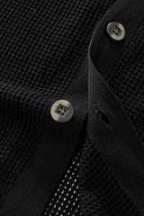 Barocco Ventura Mesh Knit Men's Long Sleeve Shirt - Black