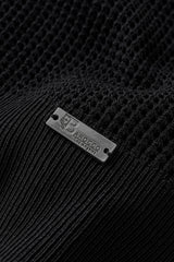 Barocco Ventura Mesh Knit Men's Long Sleeve Shirt - Black
