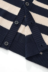 Regatta Mesh Stripe Knit SS Shirt NAVY