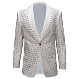 Elegant Blazer with Sparkling Embellishments WHITE/GOLD