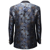 Midnight Bloom Jacquard Blazer - BLUE/GOLD