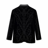Barocco Valent Noir Men's Velvet Blazer - Black