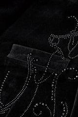 Barocco Valent Noir Men's Velvet Blazer - Black