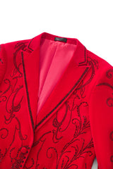 Valent Velvet Blazer RED