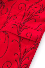 Valent Velvet Blazer RED